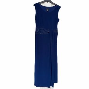 R&M Richards Navy Beaded Maxi Dress – Size 6P Petite – NWT